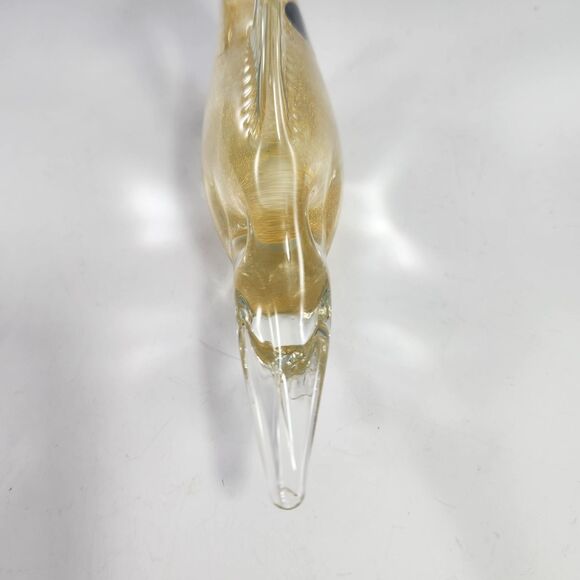 Murano Glass Swordfish Figurine Marlin Fish Paperweight Gold Fleck w Label Italy - Picture 10 of 12